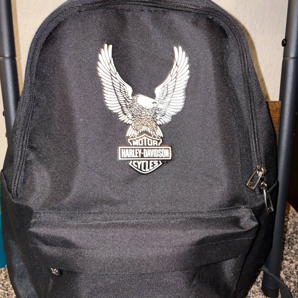 Harley-Davidson Black Backpack with Eagle Logo – Classic Motorcycles Design